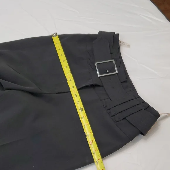 Karen Millen Black Boot Cut Flare Pants With Belt Office Trouser High Waist Sz 6 - Picture 10 of 14